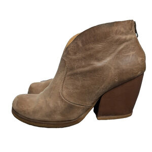 Korks Gemini V Boots Womens 7 Leather Bootie Western Brown Boho Cottage Minimal